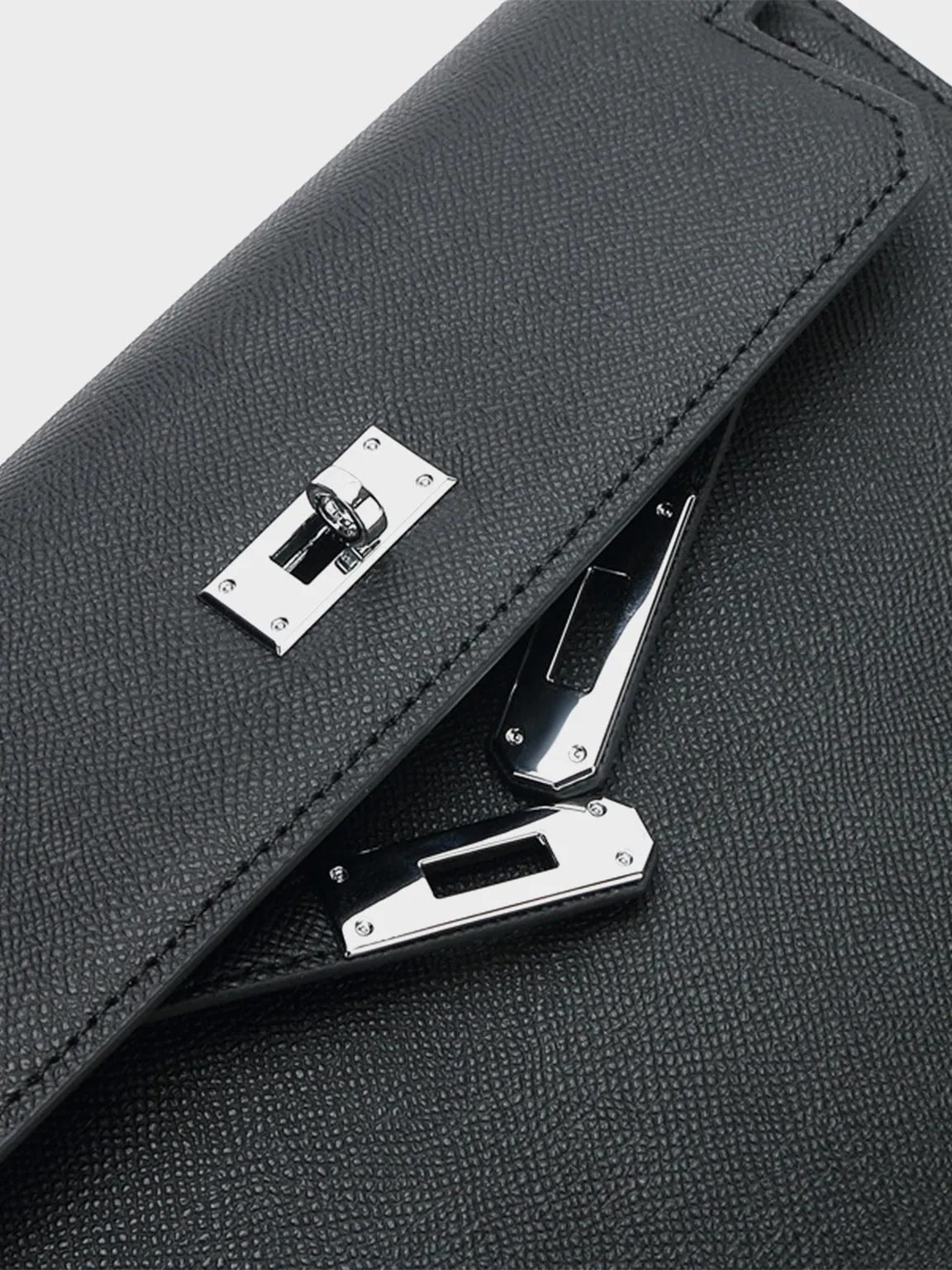 Flap-top Messenger Bag Silver Hardware Crossbody Clutch