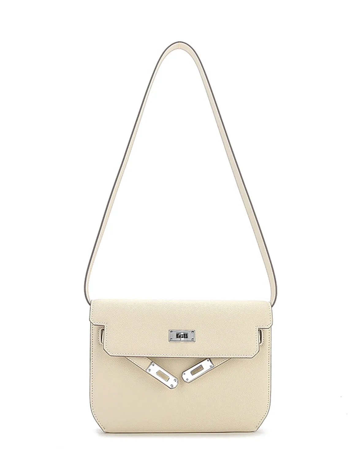 Flap-top Messenger Bag Silver Hardware Crossbody Clutch