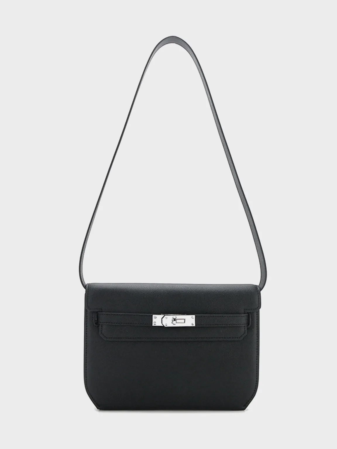 Flap-top Messenger Bag Silver Hardware Crossbody Clutch