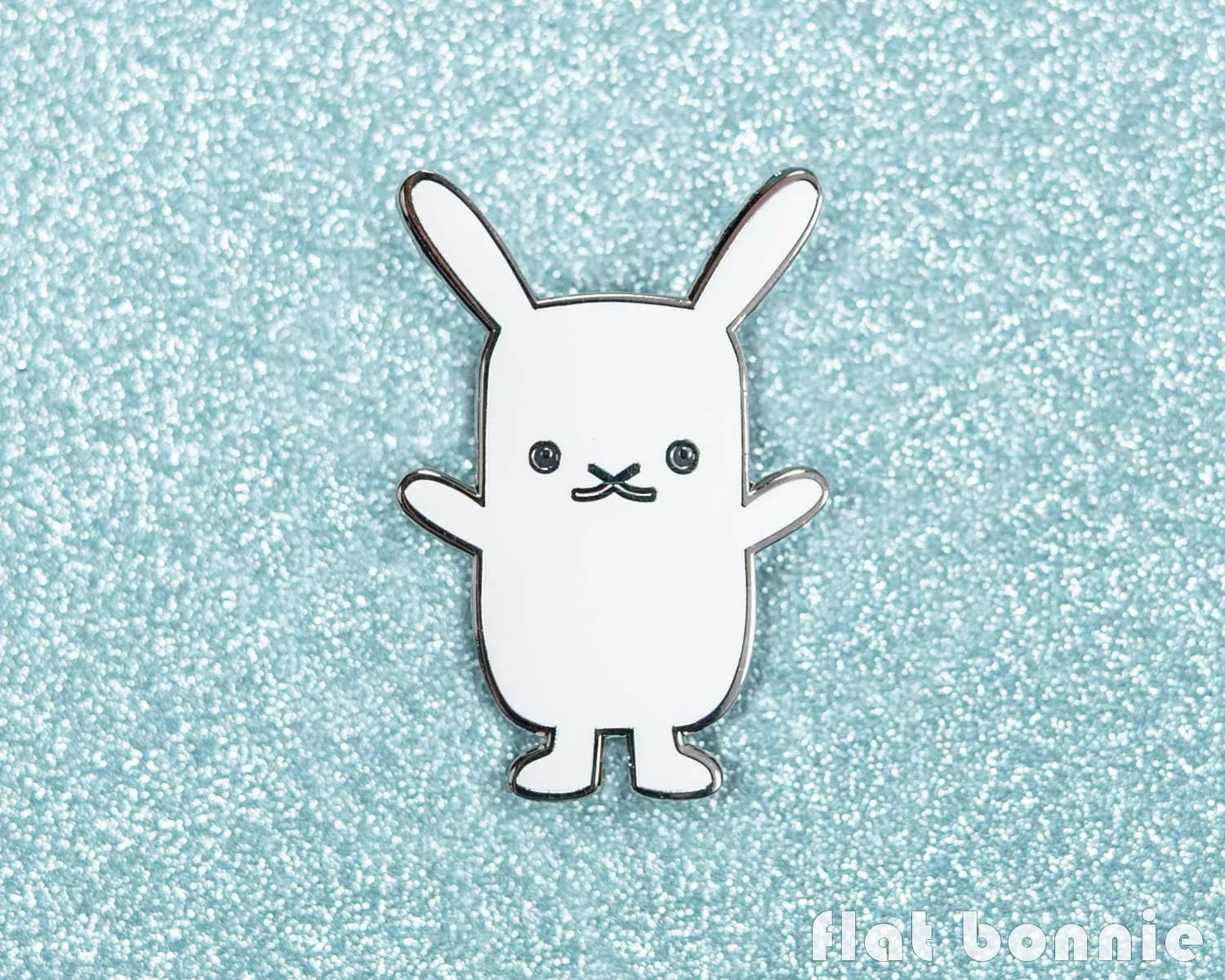 Flat Bonnie bunny enamel pin - Cute rabbit jewelry jacket pin - Cloisonné lapel pin