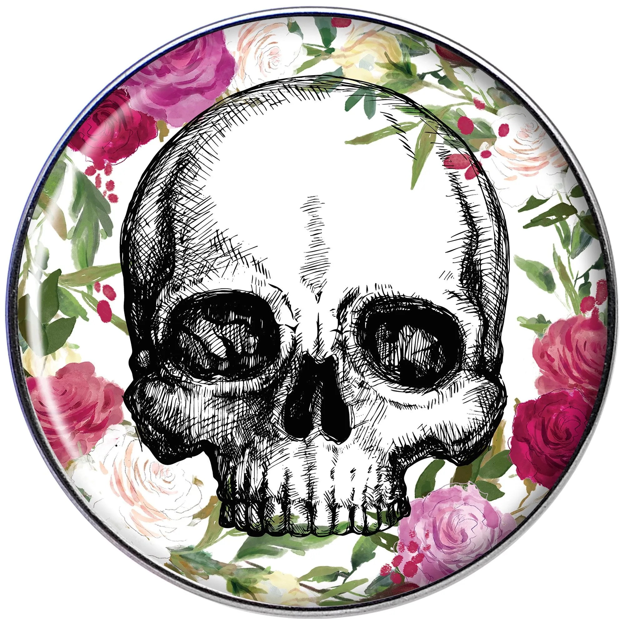 Floral Border Skull Tragus Cartilage Earring