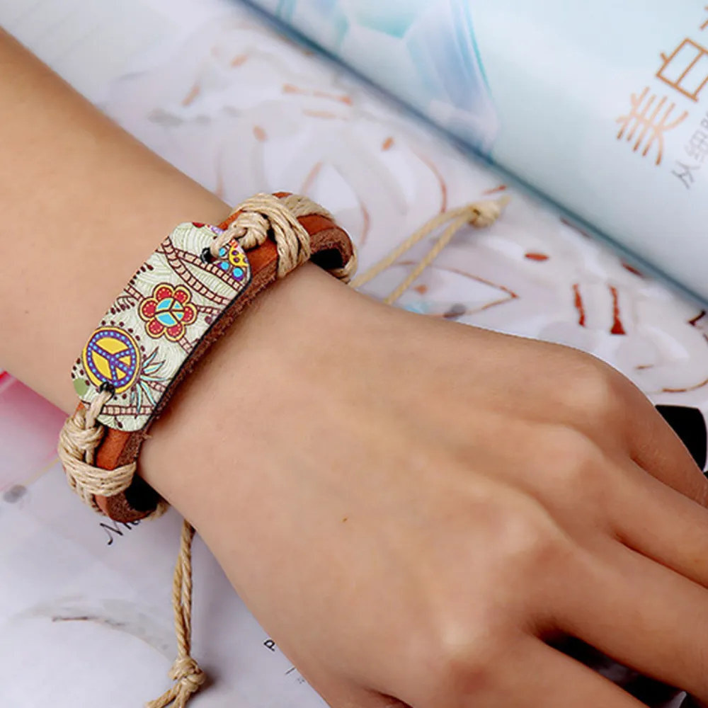 Floral Braided Twine Bracelet