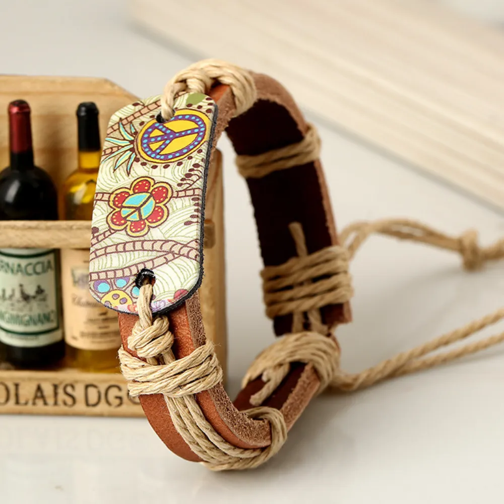 Floral Braided Twine Bracelet
