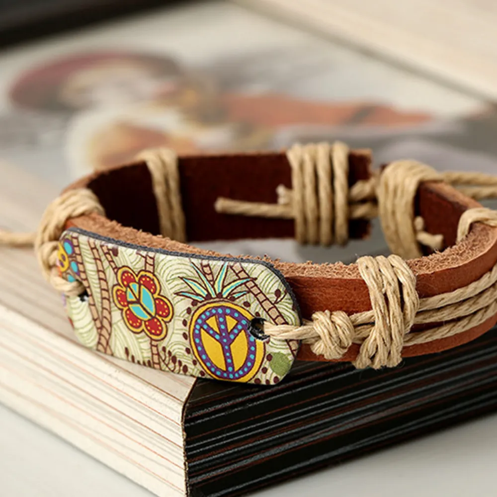 Floral Braided Twine Bracelet