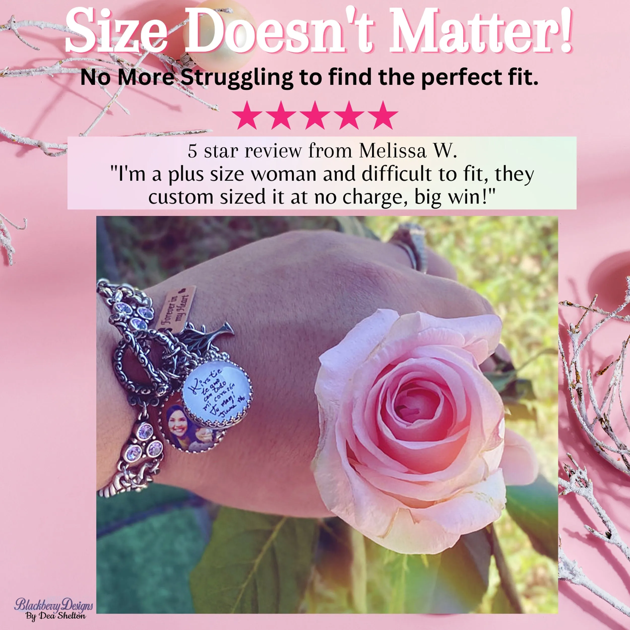 Floral Cross Charm Bracelet