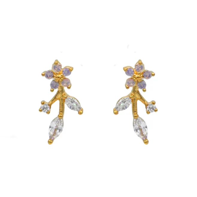 Floral Gem Petal Earrings