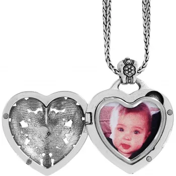 Floral Heart Locket Necklace J44722
