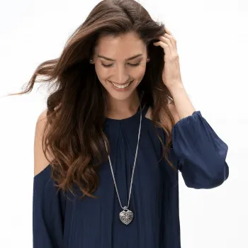 Floral Heart Locket Necklace J44722