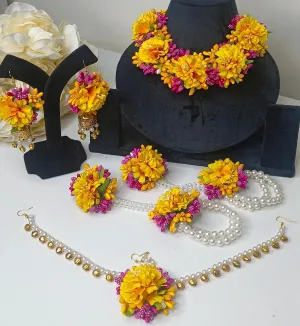 Floral Jewelry For Bride Necklace Set For Haldi