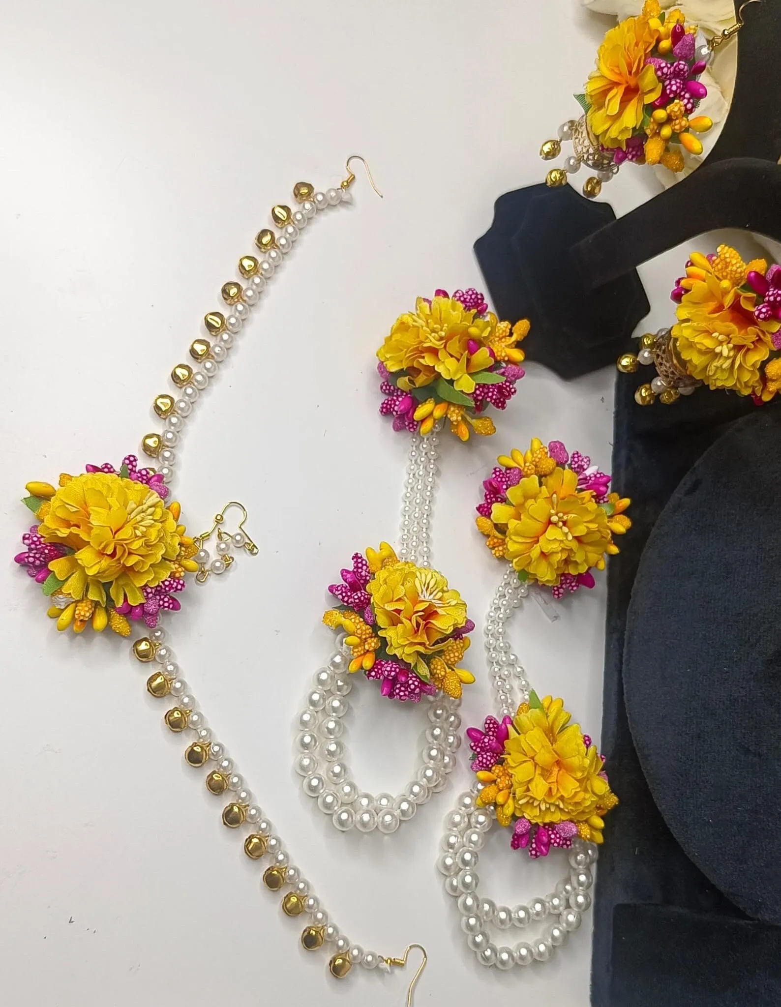 Floral Jewelry For Bride Necklace Set For Haldi