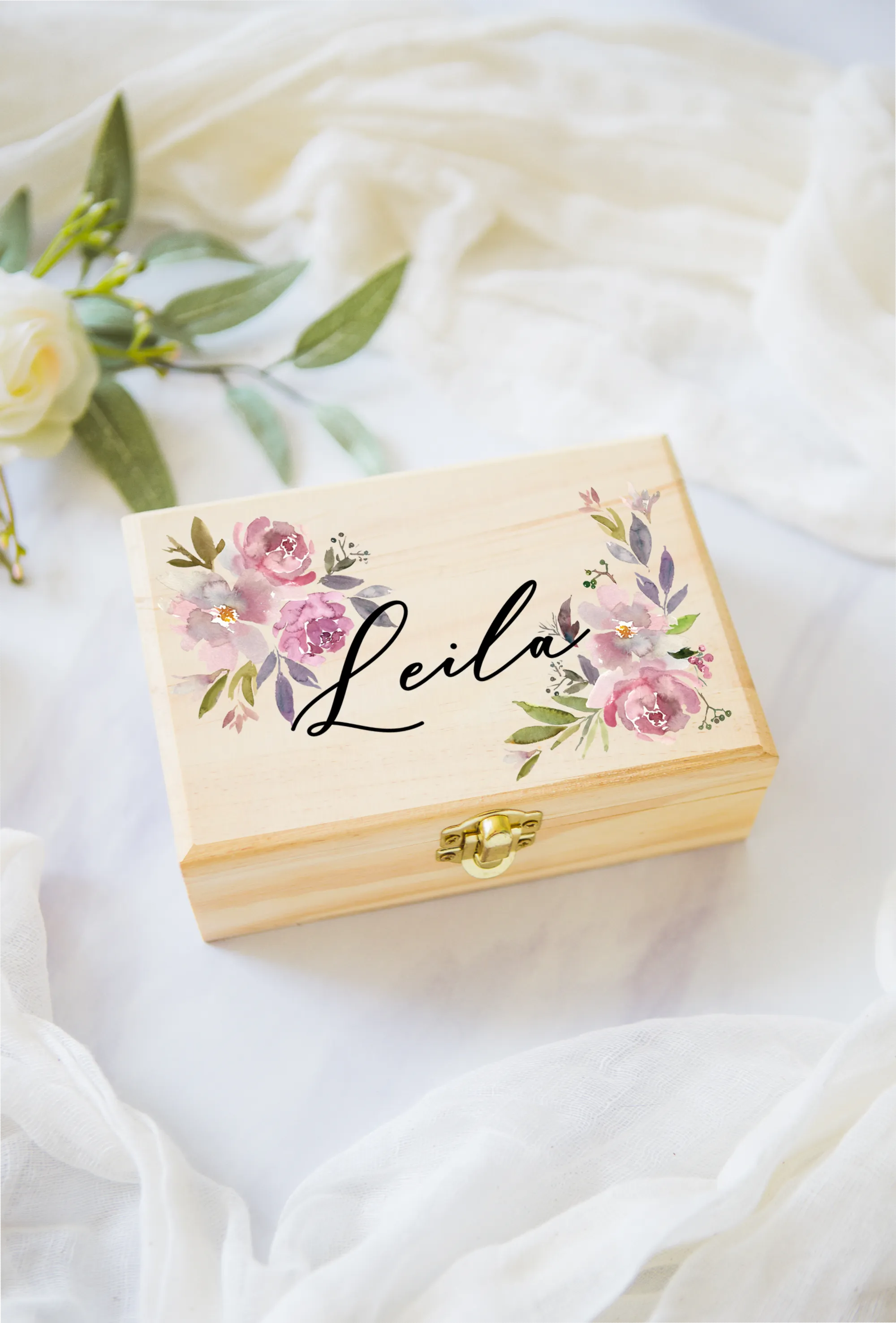 Floral Name Jewelry Box