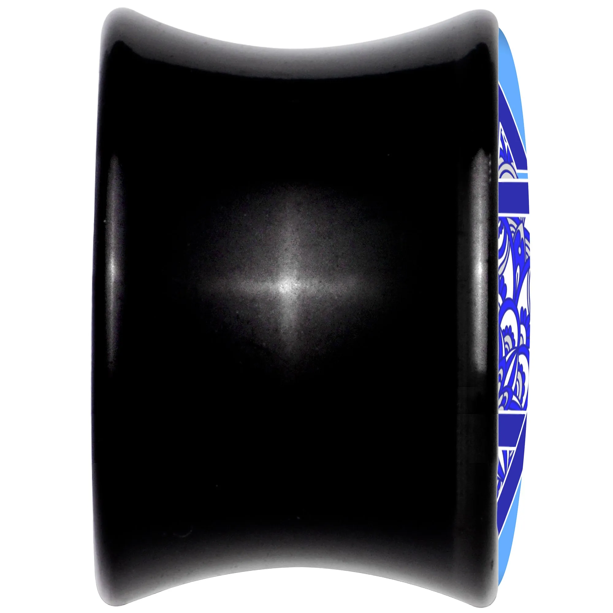 Floral Star of David Black Acrylic Saddle Plug Set