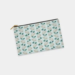 Floral Stripe Personalized Zipper Pouch (on sky)
