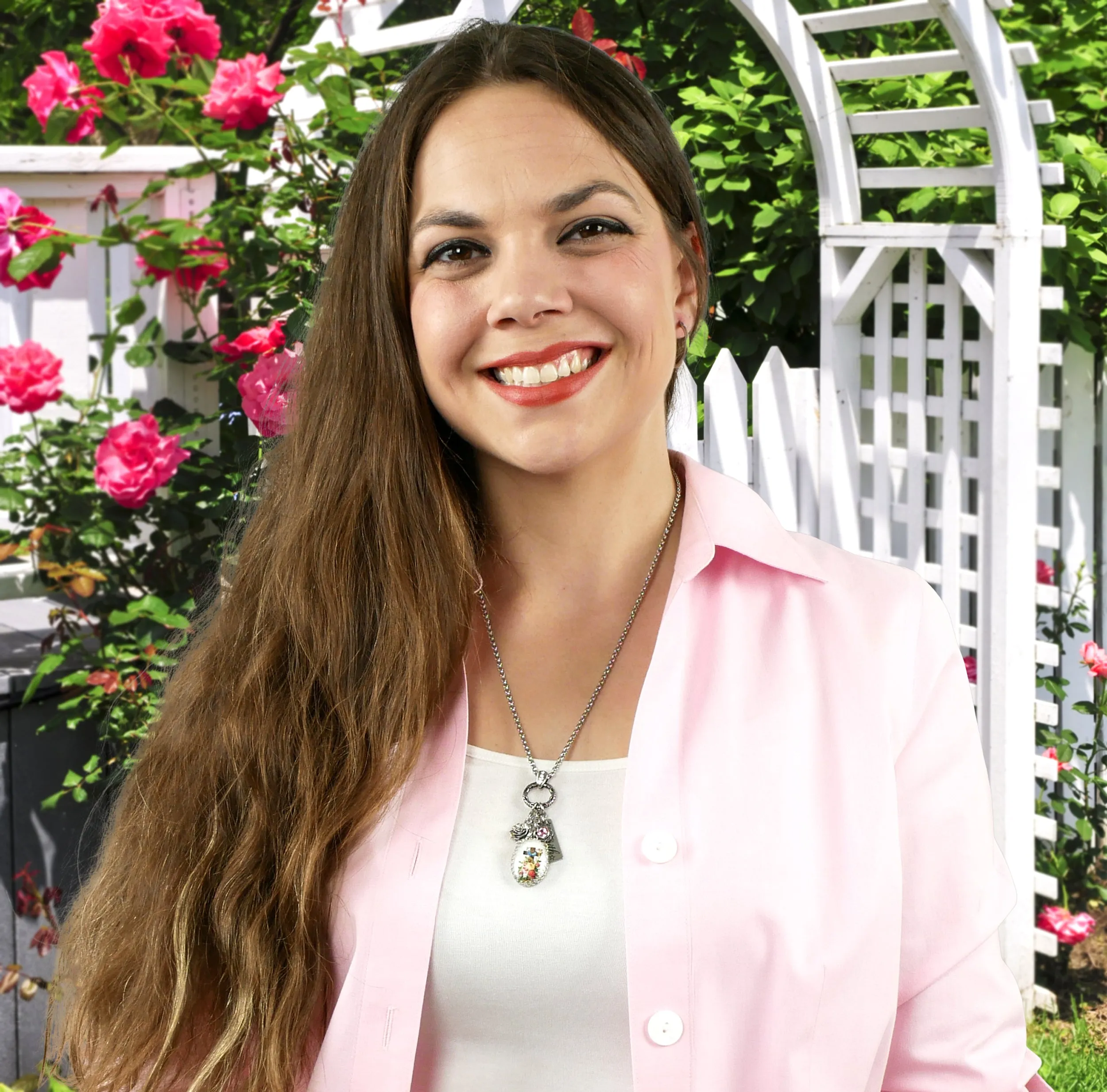 Flowers and Cross Charm Necklace, Faith