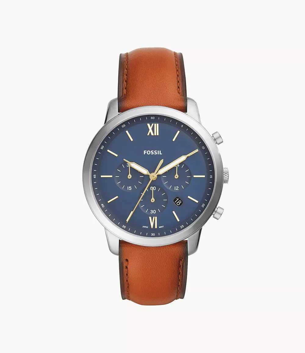 Fossil Neutra Chronograph Brown Leather 44mm Mens Watch