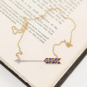 GB, USA Diamond Arrow Pendant