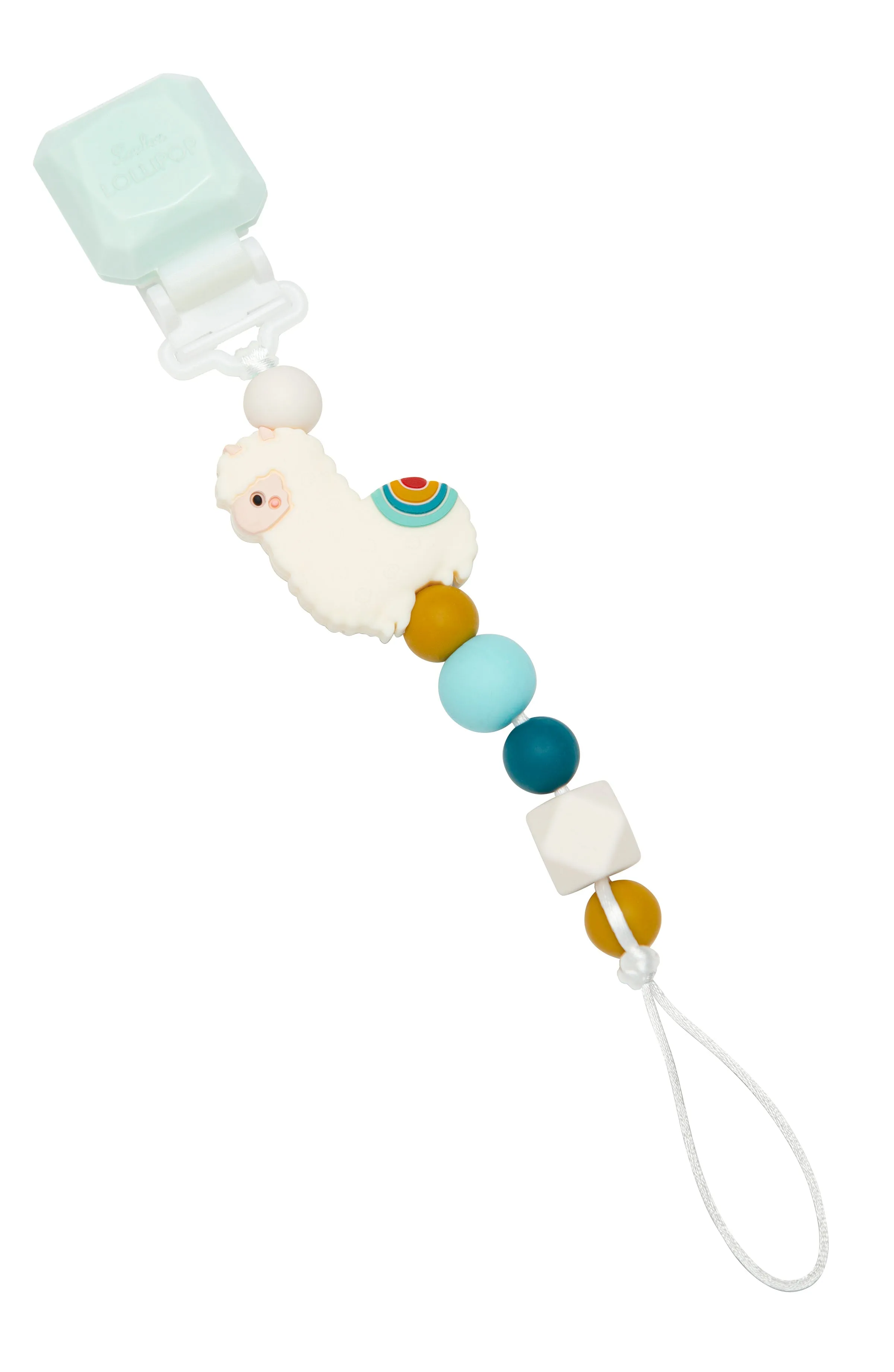 Gem Darling Pacifier Clip - Llama