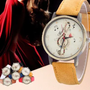 GENVIVIA  Creative Music Note Pattern  Watch