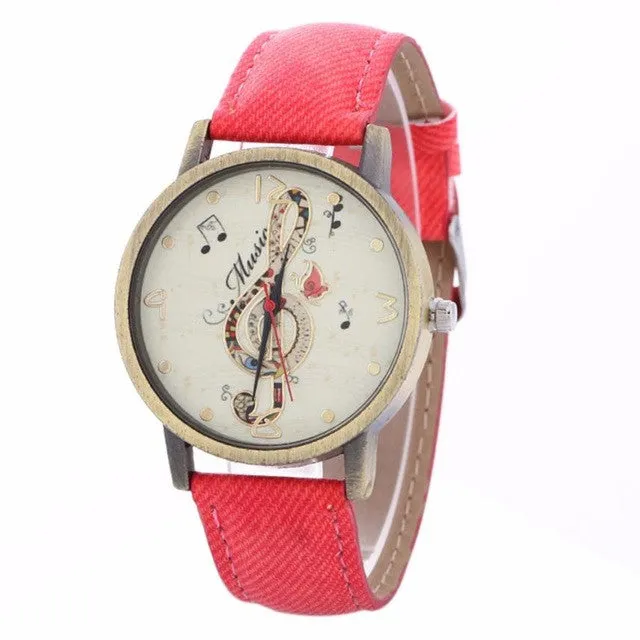 GENVIVIA  Creative Music Note Pattern  Watch