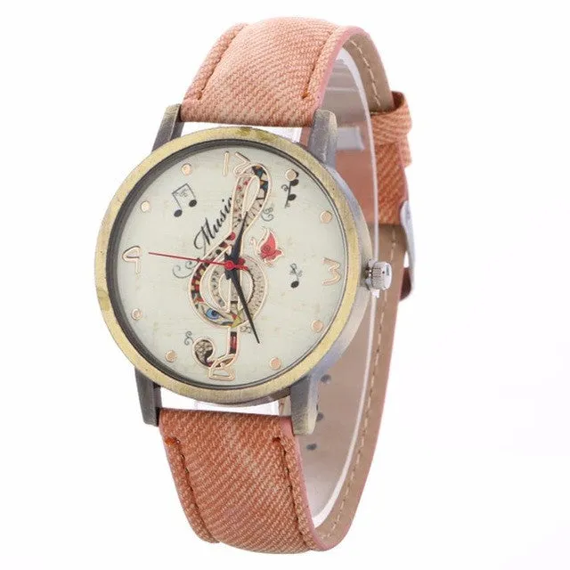 GENVIVIA  Creative Music Note Pattern  Watch
