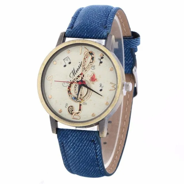 GENVIVIA  Creative Music Note Pattern  Watch