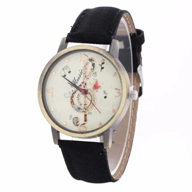 GENVIVIA  Creative Music Note Pattern  Watch