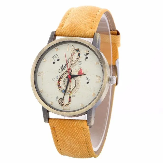 GENVIVIA  Creative Music Note Pattern  Watch