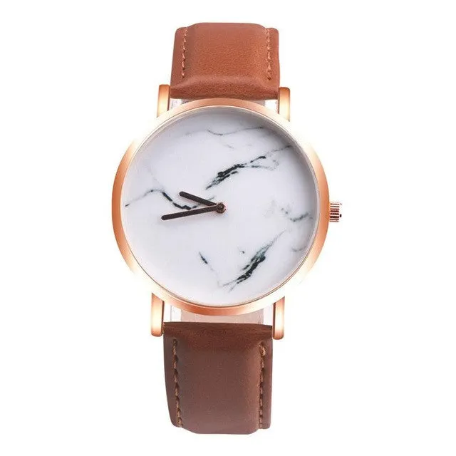 GENVIVIA Marble Surface Stainless Steel Wrist Watch