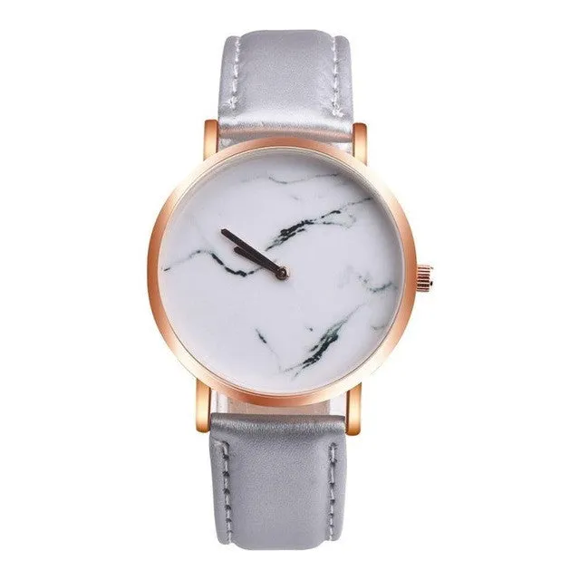 GENVIVIA Marble Surface Stainless Steel Wrist Watch