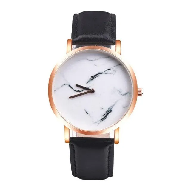 GENVIVIA Marble Surface Stainless Steel Wrist Watch
