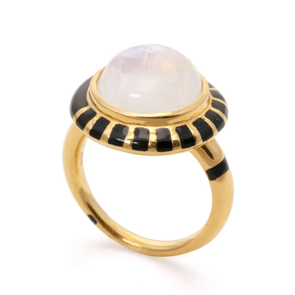 GEO BLACK MOONSTONE RING