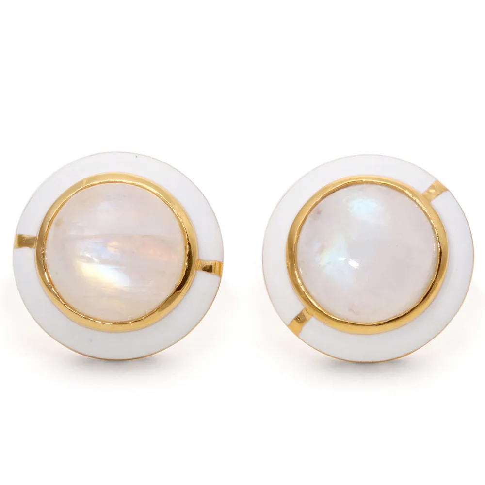 GEO MOONSTONE EARRING