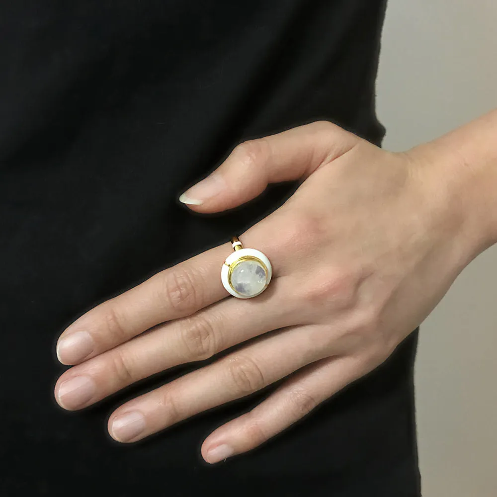 GEO MOONSTONE RING
