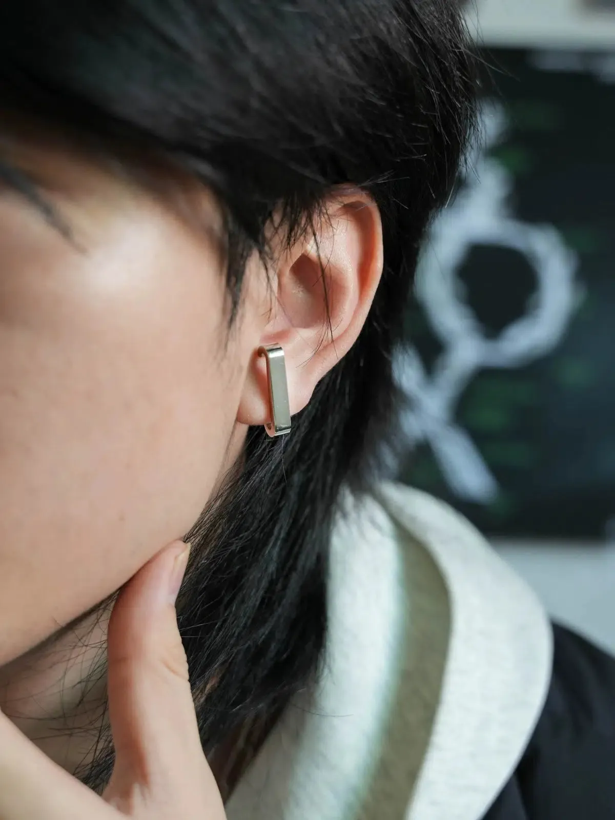 Geometric Metal Bar Earrings
