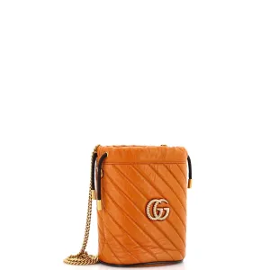 GG Marmont Bucket Bag Diagonal Quilted Leather Mini