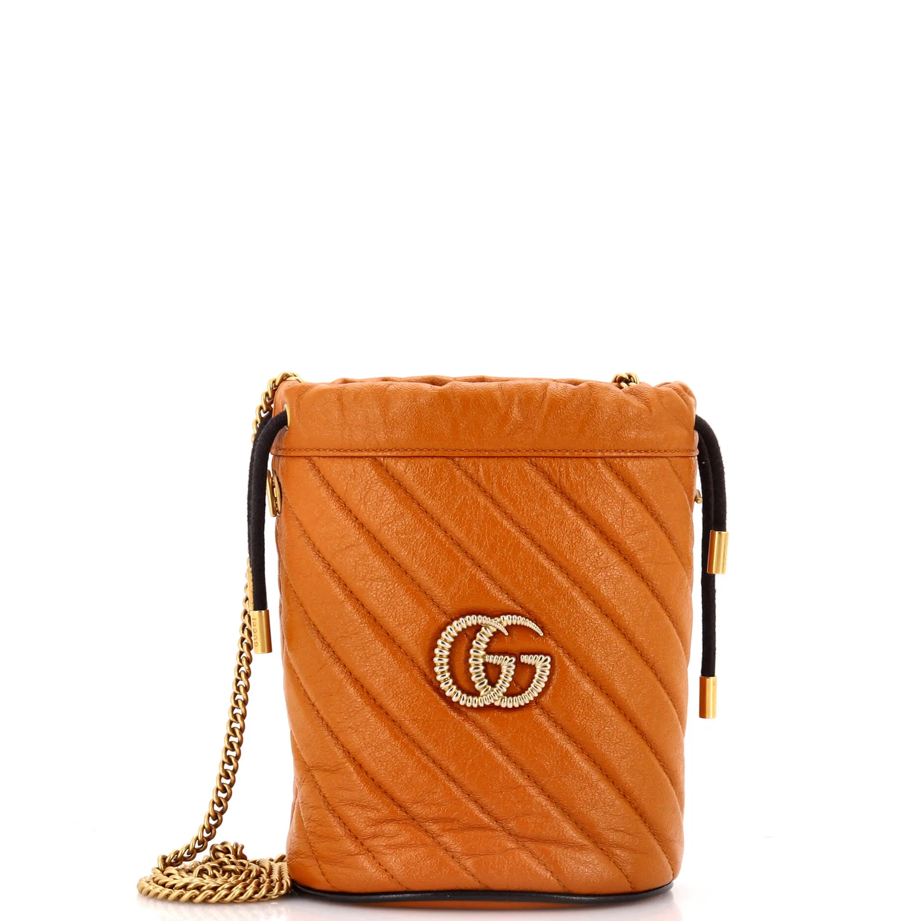 GG Marmont Bucket Bag Diagonal Quilted Leather Mini