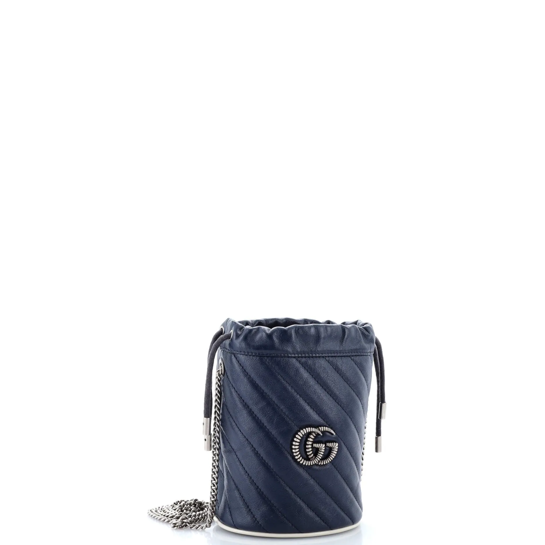 GG Marmont Bucket Bag Diagonal Quilted Leather Mini