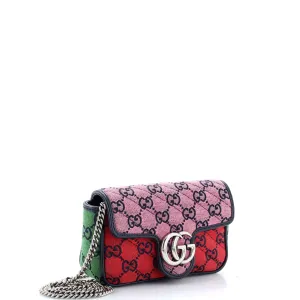 GG Marmont Flap Bag Diagonal Quilted GG Canvas Super Mini