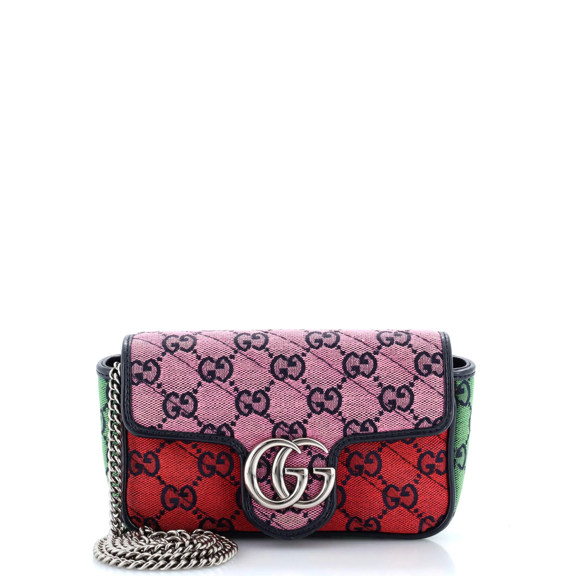 GG Marmont Flap Bag Diagonal Quilted GG Canvas Super Mini