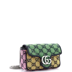 GG Marmont Flap Bag Diagonal Quilted GG Canvas Super Mini