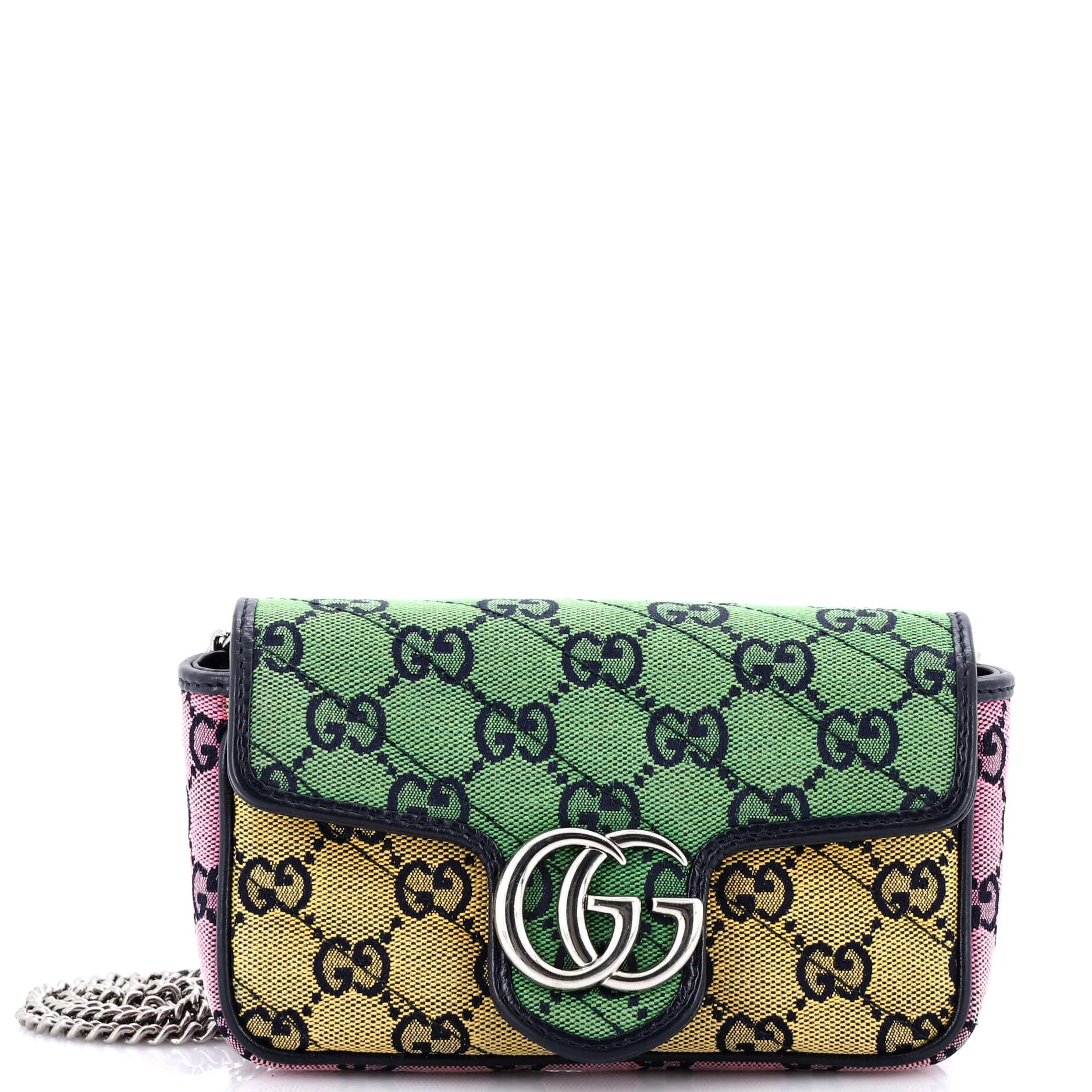 GG Marmont Flap Bag Diagonal Quilted GG Canvas Super Mini