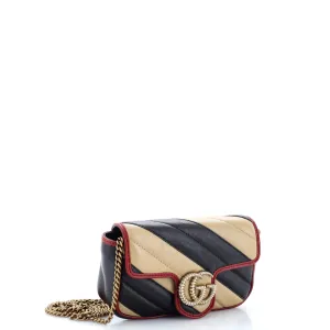 GG Marmont Flap Bag Diagonal Quilted Leather Super Mini