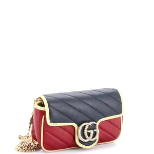 GG Marmont Flap Bag Diagonal Quilted Leather Super Mini