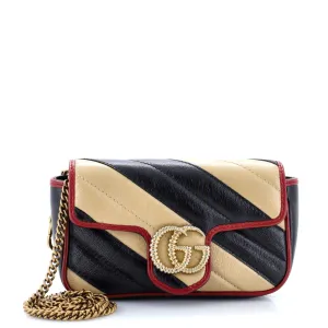 GG Marmont Flap Bag Diagonal Quilted Leather Super Mini