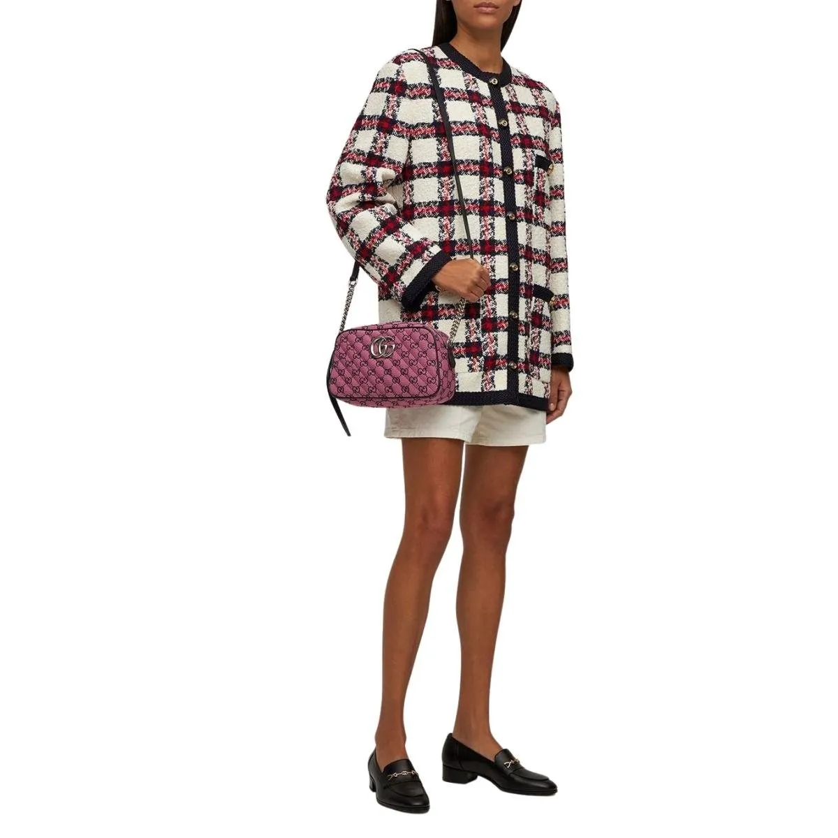 GG Marmont Pink Small Shoulder Bag in Pink
