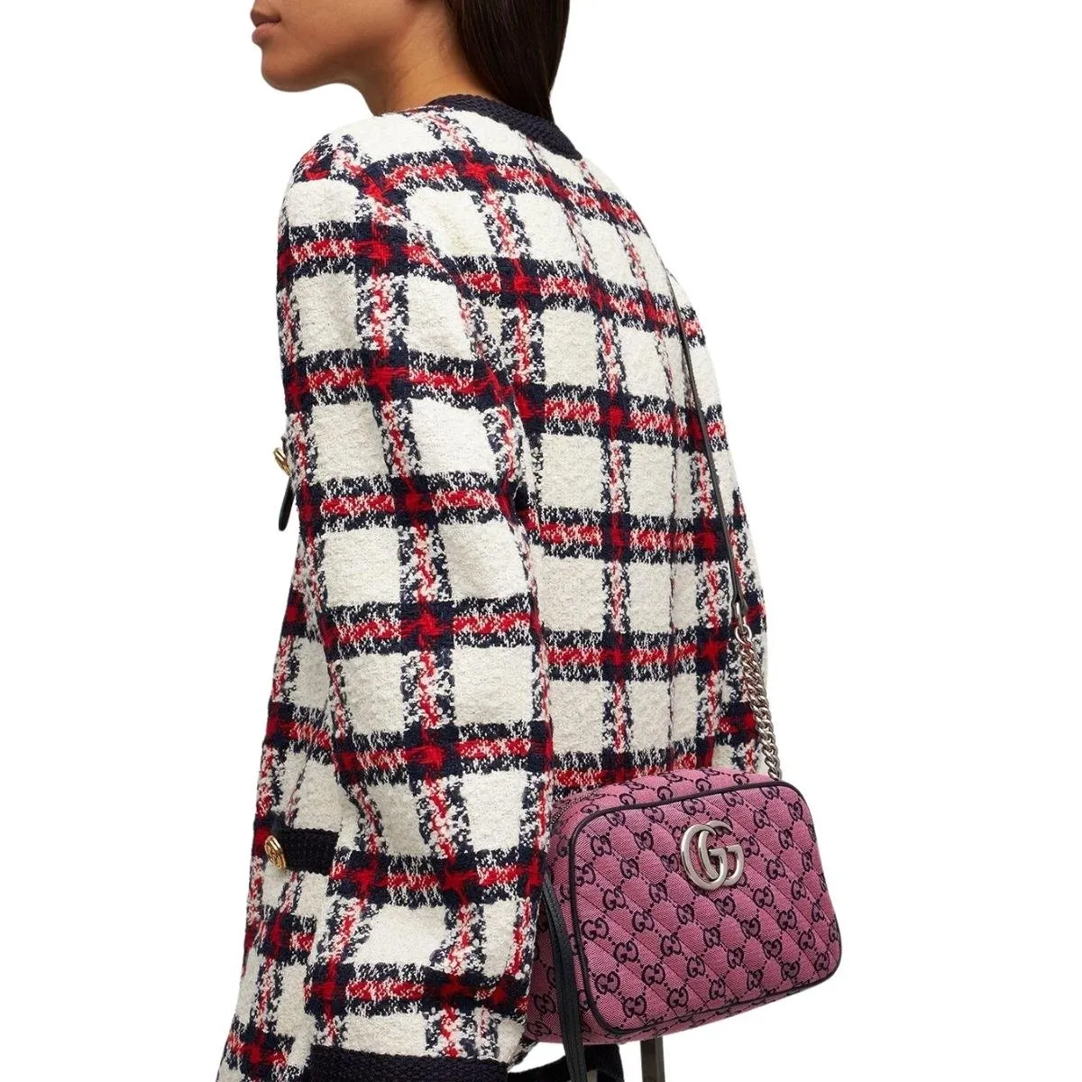 GG Marmont Pink Small Shoulder Bag in Pink