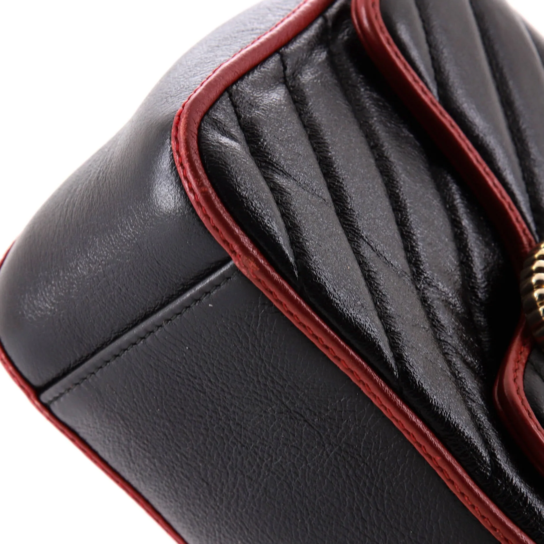 GG Marmont Top Handle Flap Bag Diagonal Quilted Leather Mini