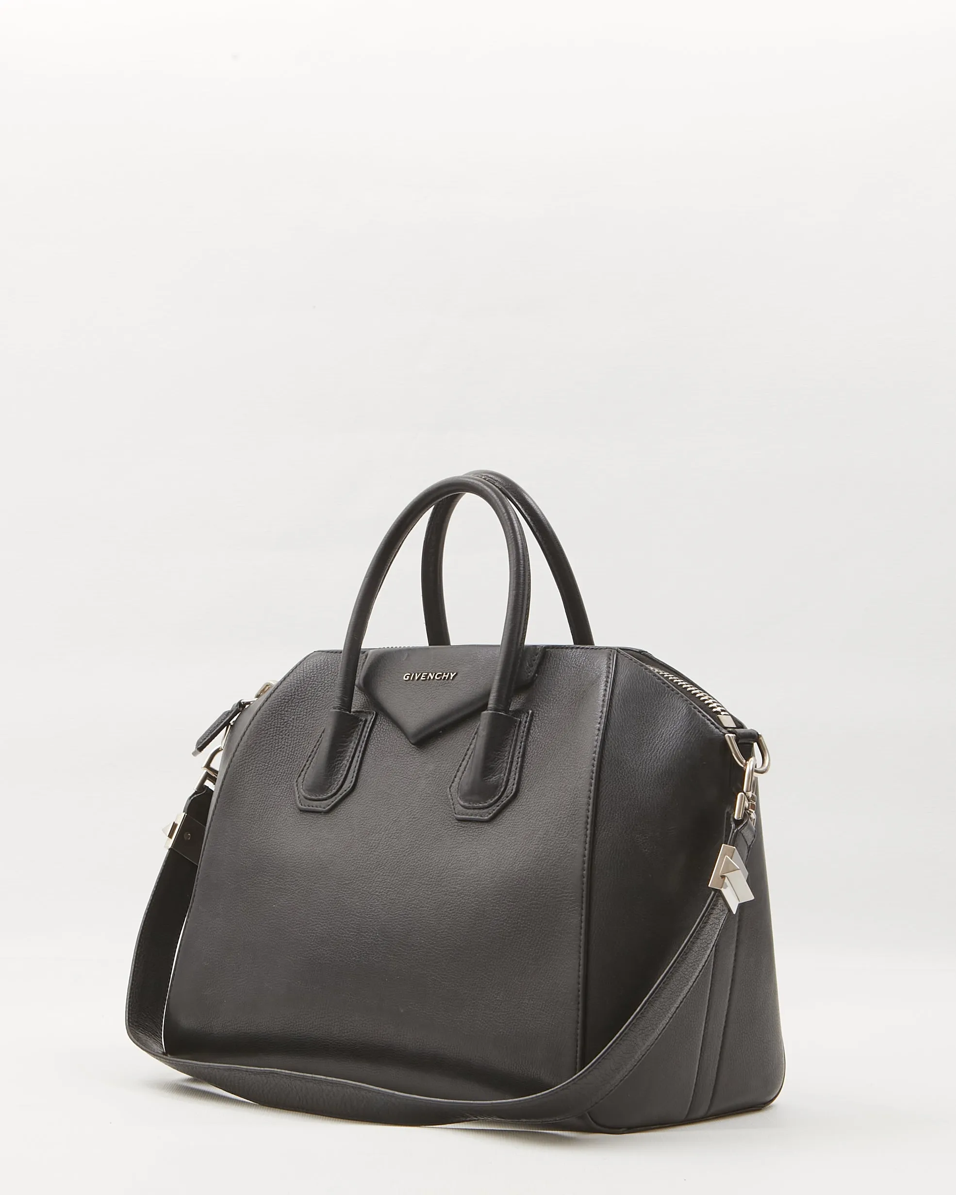 Givenchy Black Grained Leather Medium Antigona Bag