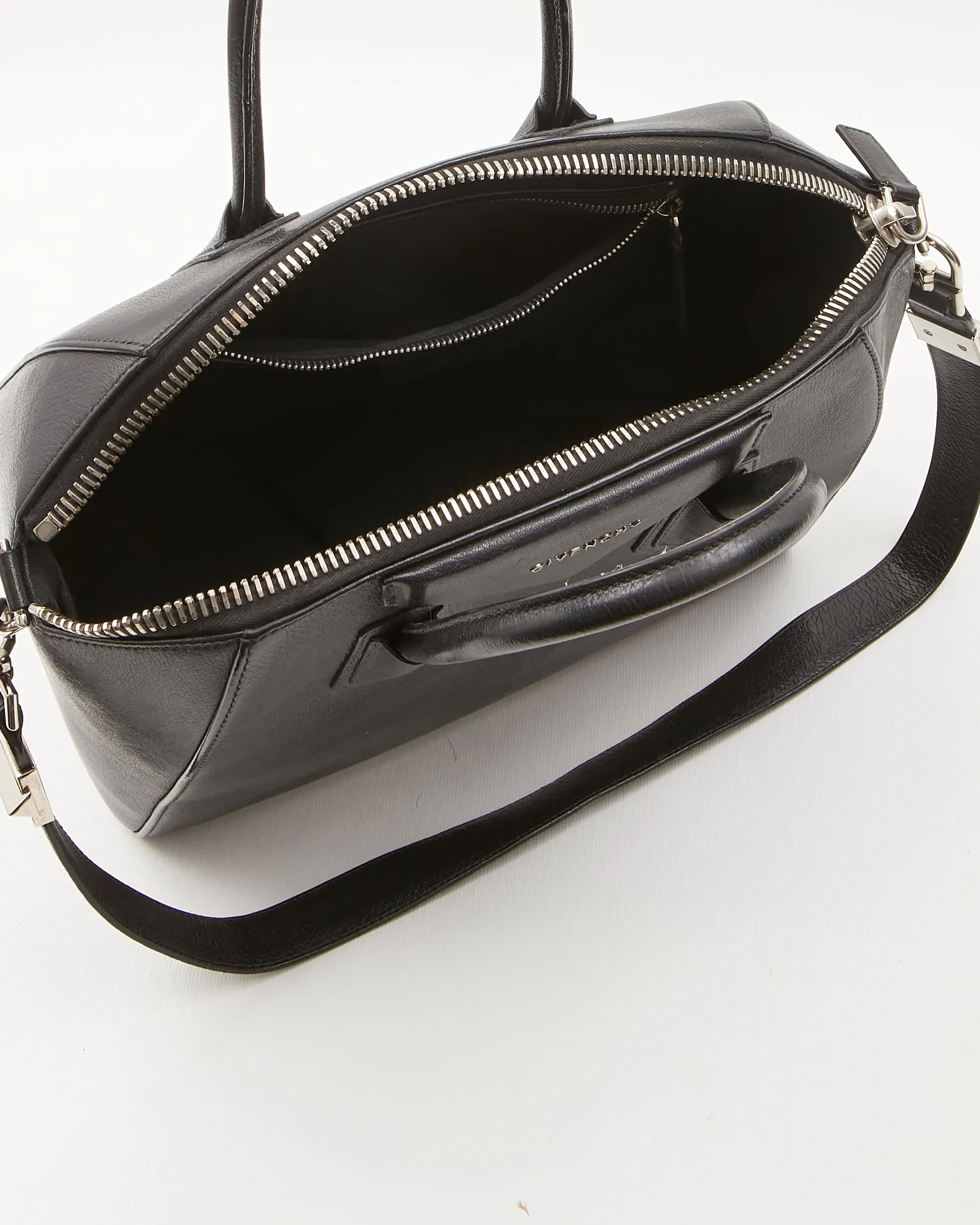 Givenchy Black Grained Leather Medium Antigona Bag
