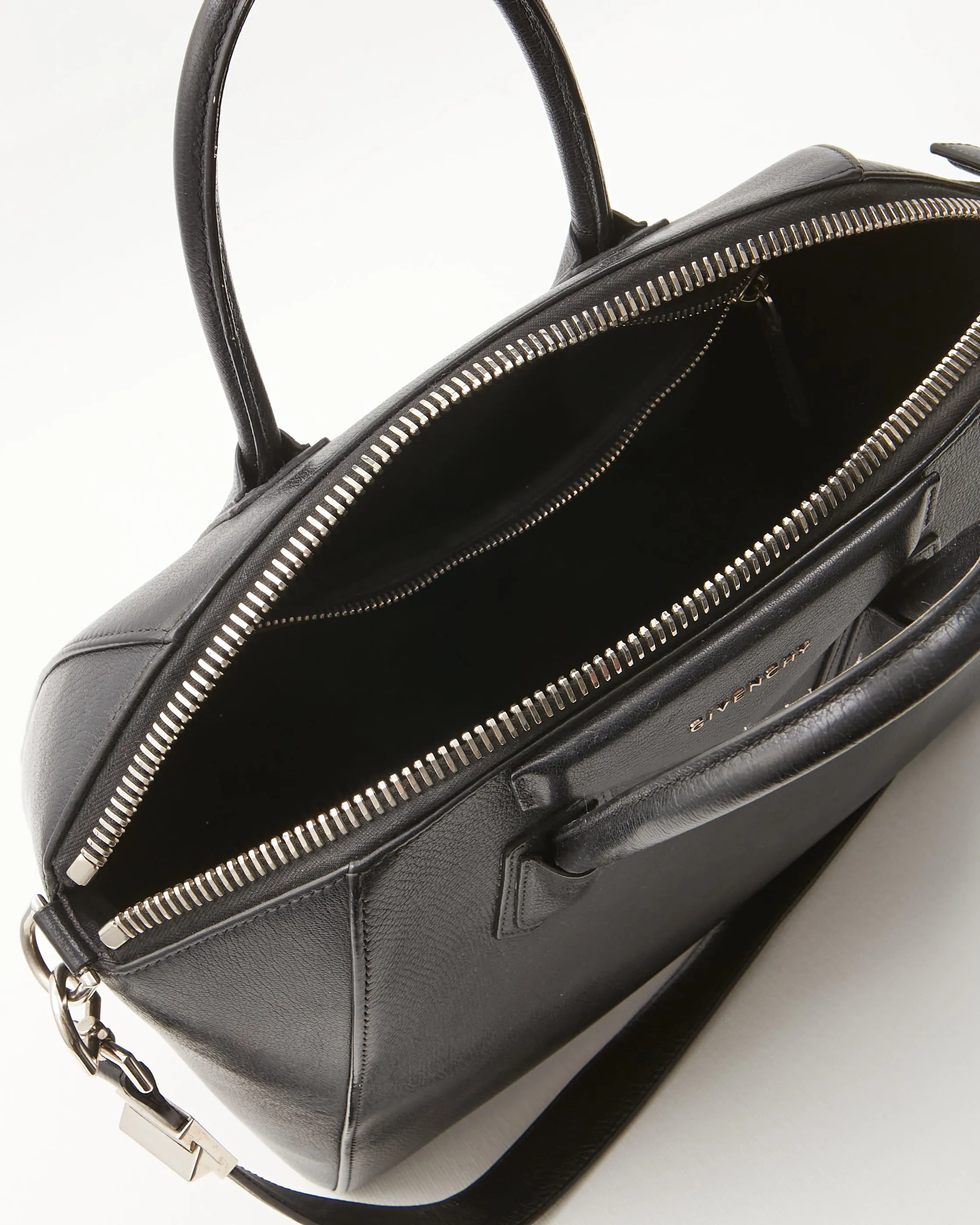 Givenchy Black Grained Leather Medium Antigona Bag